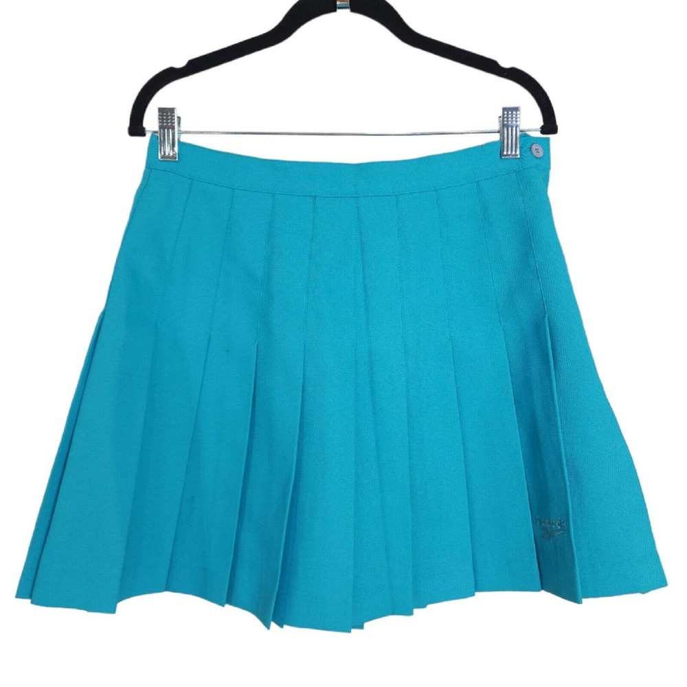 Reebok Womens Tennis Skirt Vtg 90s Y2K Blue Pleated Mini Athletic Sport Size 12